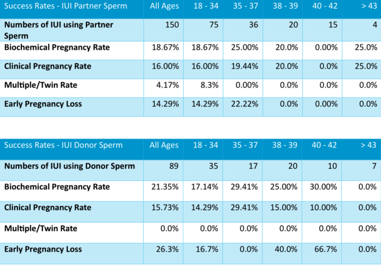 Success Rates Sperm Statistics